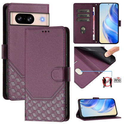 Honeycomb Embossing RFID Leather Phone Case, For Google Pixel 11 Pro XL, For Google Pixel 11 Pro / 11, For Google Pixel 10 Pro XL 5G Global, For Google Pixel 10 5G / 10 Pro 5G Global, For Google Pixel 9a, For Google Pixel 9 Pro XL                      ...