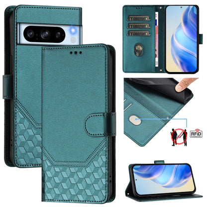 Honeycomb Embossing RFID Leather Phone Case, For Google Pixel 11 Pro XL, For Google Pixel 11 Pro / 11, For Google Pixel 10 Pro XL 5G Global, For Google Pixel 10 5G / 10 Pro 5G Global, For Google Pixel 9a, For Google Pixel 9 Pro XL                      ...