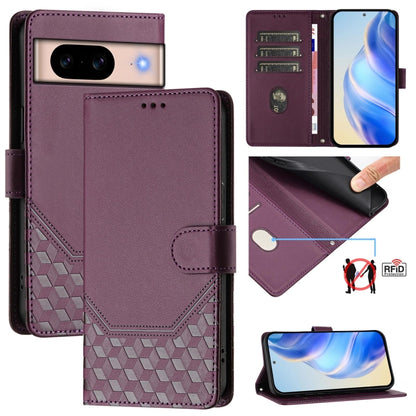 Honeycomb Embossing RFID Leather Phone Case, For Google Pixel 11 Pro XL, For Google Pixel 11 Pro / 11, For Google Pixel 10 Pro XL 5G Global, For Google Pixel 10 5G / 10 Pro 5G Global, For Google Pixel 9a, For Google Pixel 9 Pro XL                      ...