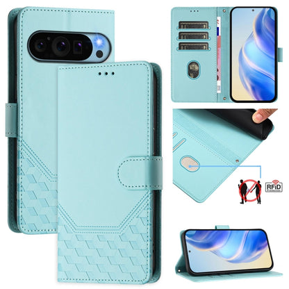 Honeycomb Embossing RFID Leather Phone Case, For Google Pixel 11 Pro XL, For Google Pixel 11 Pro / 11, For Google Pixel 10 Pro XL 5G Global, For Google Pixel 10 5G / 10 Pro 5G Global, For Google Pixel 9a, For Google Pixel 9 Pro XL                      ...