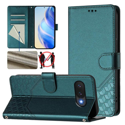 Honeycomb Embossing RFID Leather Phone Case, For Google Pixel 11 Pro XL, For Google Pixel 11 Pro / 11, For Google Pixel 10 Pro XL 5G Global, For Google Pixel 10 5G / 10 Pro 5G Global, For Google Pixel 9a, For Google Pixel 9 Pro XL                      ...
