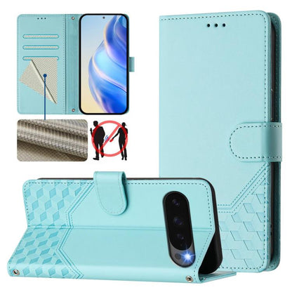 Honeycomb Embossing RFID Leather Phone Case, For Google Pixel 11 Pro XL, For Google Pixel 11 Pro / 11, For Google Pixel 10 Pro XL 5G Global, For Google Pixel 10 5G / 10 Pro 5G Global, For Google Pixel 9a, For Google Pixel 9 Pro XL                      ...