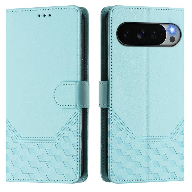 Honeycomb Embossing RFID Leather Phone Case, For Google Pixel 11 Pro XL, For Google Pixel 11 Pro / 11, For Google Pixel 10 Pro XL 5G Global, For Google Pixel 10 5G / 10 Pro 5G Global, For Google Pixel 9a, For Google Pixel 9 Pro XL                      ...