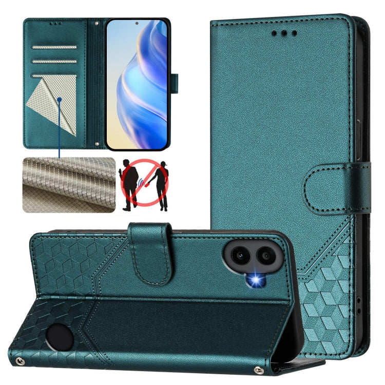 Honeycomb Embossing RFID Leather Phone Case, For Nothing Phone 4a Pro, For Nothing Phone 4a, For Nothing Phone 1, For Nothing Phone 2a
