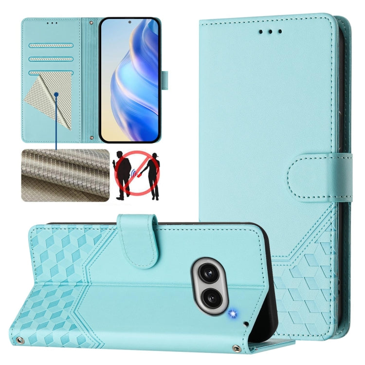 Honeycomb Embossing RFID Leather Phone Case, For Nothing Phone 4a Pro, For Nothing Phone 4a, For Nothing Phone 1, For Nothing Phone 2a