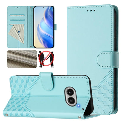 Honeycomb Embossing RFID Leather Phone Case, For Nothing Phone 4a Pro, For Nothing Phone 4a, For Nothing Phone 1, For Nothing Phone 2a