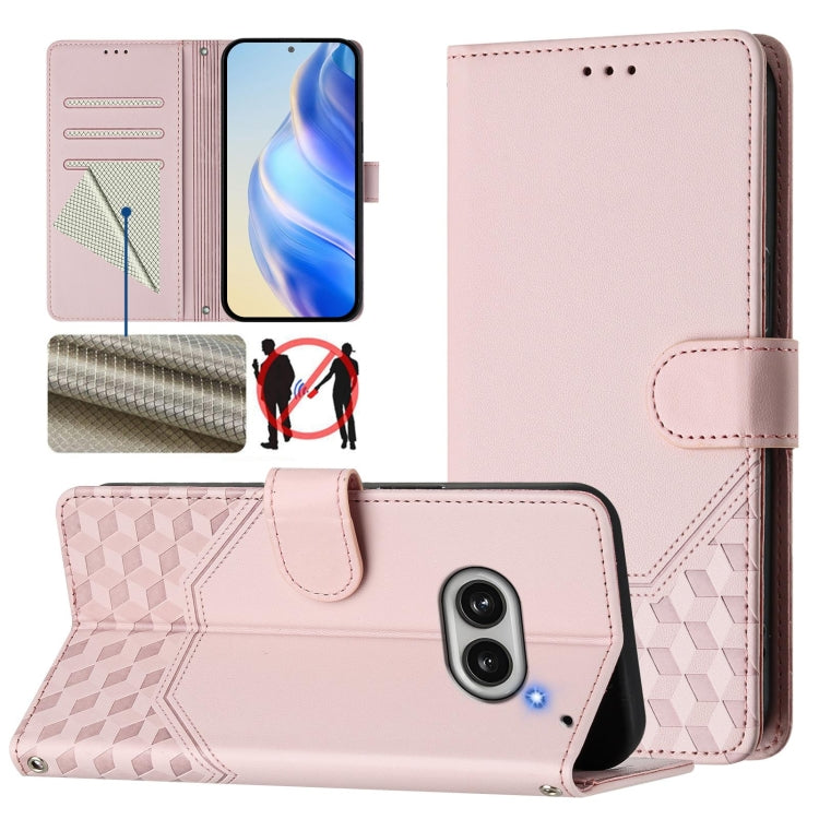 Honeycomb Embossing RFID Leather Phone Case, For Nothing Phone 4a Pro, For Nothing Phone 4a, For Nothing Phone 1, For Nothing Phone 2a