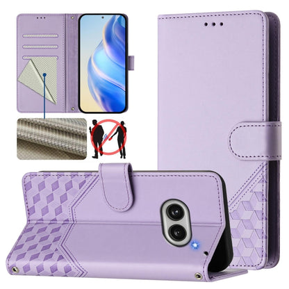 Honeycomb Embossing RFID Leather Phone Case, For Nothing Phone 4a Pro, For Nothing Phone 4a, For Nothing Phone 1, For Nothing Phone 2a