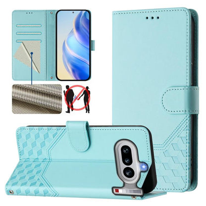 Honeycomb Embossing RFID Leather Phone Case, For Nothing Phone 4a Pro, For Nothing Phone 4a, For Nothing Phone 1, For Nothing Phone 2a