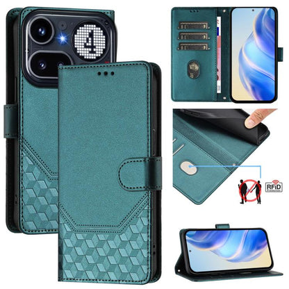 Honeycomb Embossing RFID Leather Phone Case, For Nothing Phone 4a Pro, For Nothing Phone 4a, For Nothing Phone 1, For Nothing Phone 2a