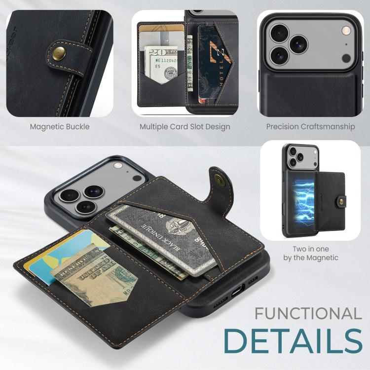 JEEHOOD J01 Retro Magnetic Detachable Wallet Phone Case