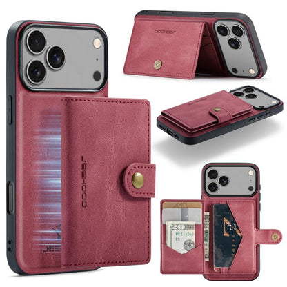 JEEHOOD J01 Retro Magnetic Detachable Wallet Phone Case, For iPhone 17e / 16e, For iPhone 17 Pro Max, For iPhone 17 Pro, For iPhone Air, For iPhone 16 Pro Max, For iPhone 16 Pro