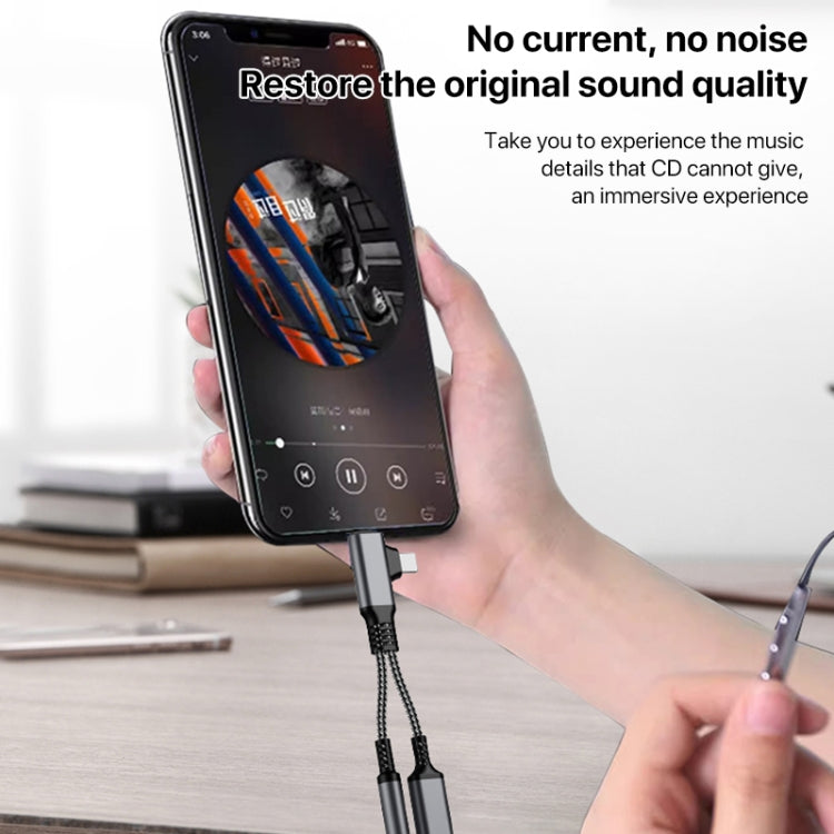 4 in 1 USB-C / Type-C, 8 Pin to 3.5mm, USB-C / Type-C Audio Adapter Cable, 4 in 1, 70mm