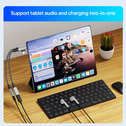 4 in 1 USB-C / Type-C, 8 Pin to 3.5mm, USB-C / Type-C Audio Adapter Cable, 4 in 1, 70mm