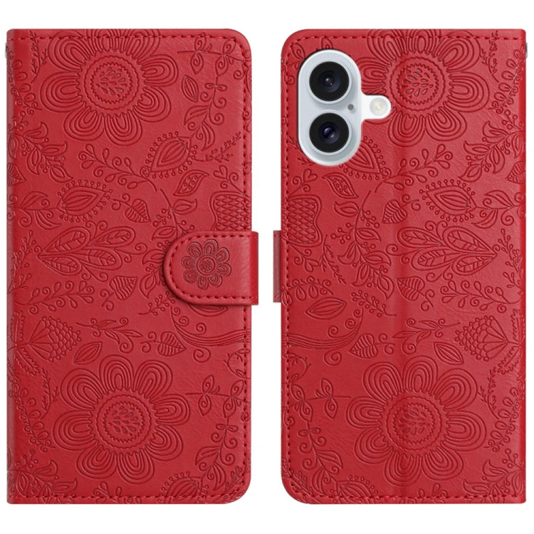 Floral Embossed Pattern Leather Phone Case