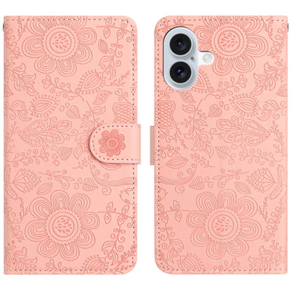Floral Embossed Pattern Leather Phone Case