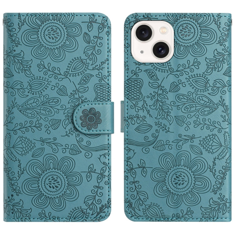 Floral Embossed Pattern Leather Phone Case