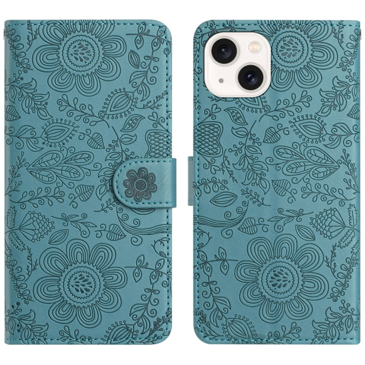 Floral Embossed Pattern Leather Phone Case