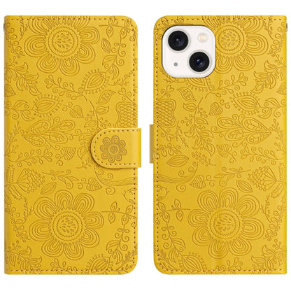 Floral Embossed Pattern Leather Phone Case
