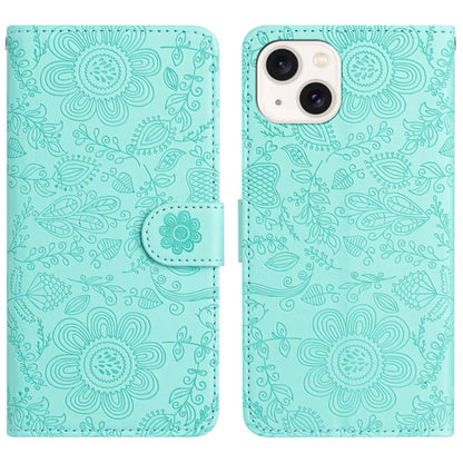 Floral Embossed Pattern Leather Phone Case