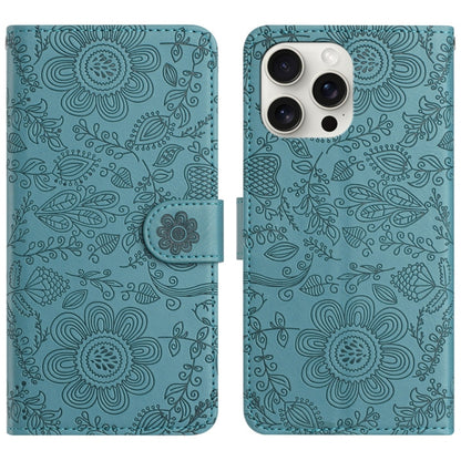 Floral Embossed Pattern Leather Phone Case