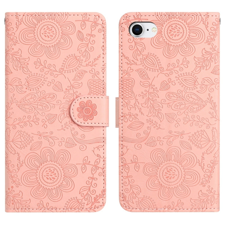 Floral Embossed Pattern Leather Phone Case
