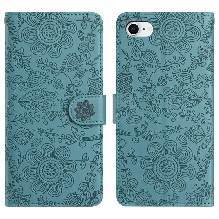 Floral Embossed Pattern Leather Phone Case