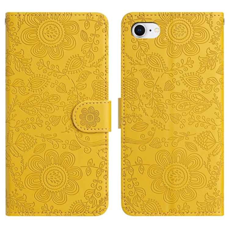 Floral Embossed Pattern Leather Phone Case