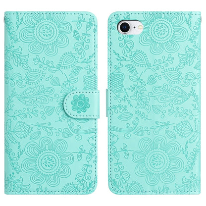Floral Embossed Pattern Leather Phone Case