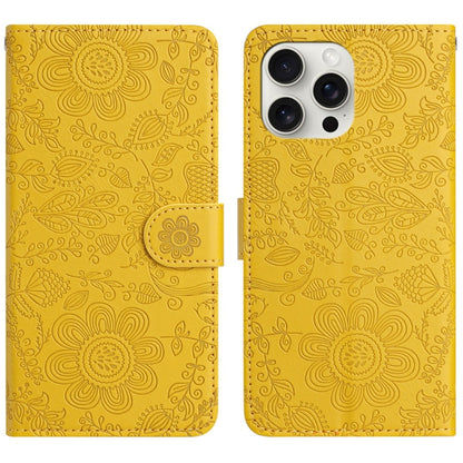 Floral Embossed Pattern Leather Phone Case