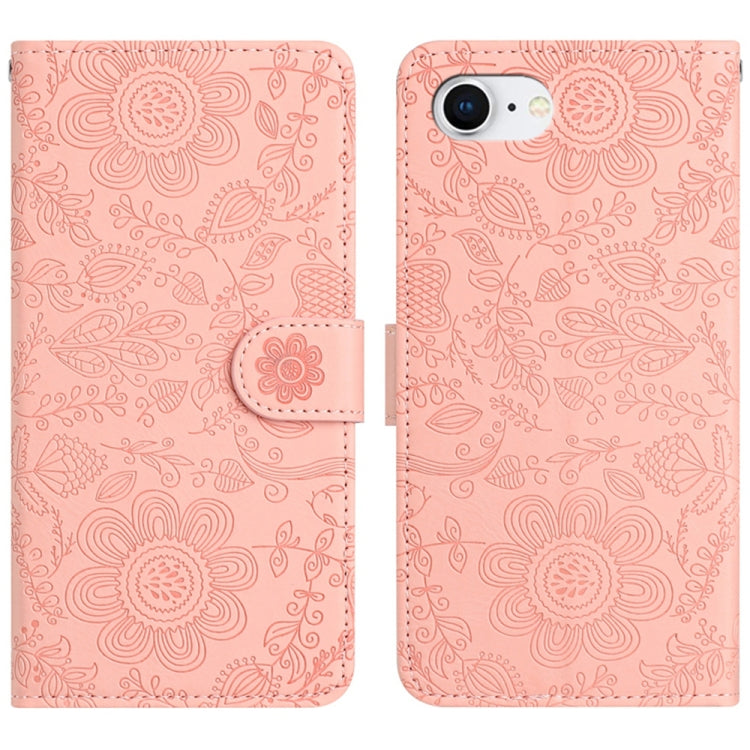 Floral Embossed Pattern Leather Phone Case