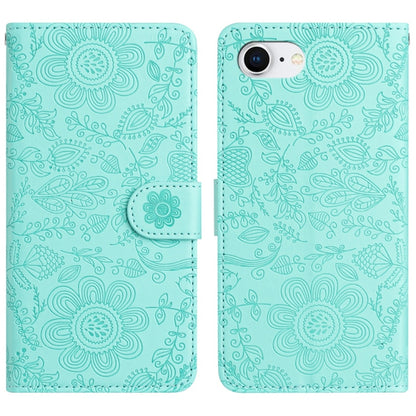 Floral Embossed Pattern Leather Phone Case