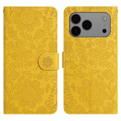 Floral Embossed Pattern Leather Phone Case, For iPhone 18 Pro / 17 Pro, For iPhone 18 Pro Max / 17 Pro Max, For iPhone 17e / 16e, For iPhone 17, For iPhone Air, For iPhone 16 Pro Max, For iPhone 16 Pro, For iPhone 16 Plus, For iPhone 16                ...