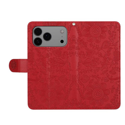 Floral Embossed Pattern Leather Phone Case, For iPhone 18 Pro / 17 Pro, For iPhone 18 Pro Max / 17 Pro Max, For iPhone 17e / 16e, For iPhone 17, For iPhone Air, For iPhone 16 Pro Max, For iPhone 16 Pro, For iPhone 16 Plus, For iPhone 16                ...
