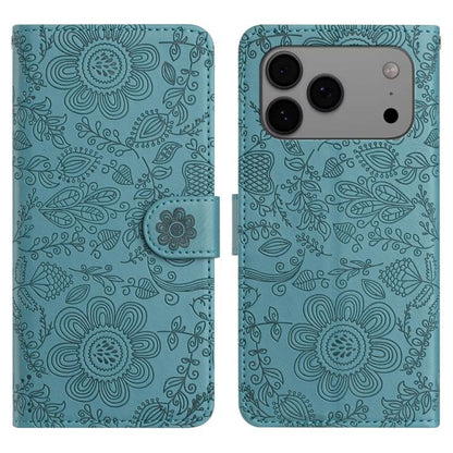 Floral Embossed Pattern Leather Phone Case, For iPhone 18 Pro / 17 Pro, For iPhone 18 Pro Max / 17 Pro Max, For iPhone 17e / 16e, For iPhone 17, For iPhone Air, For iPhone 16 Pro Max, For iPhone 16 Pro, For iPhone 16 Plus, For iPhone 16                ...