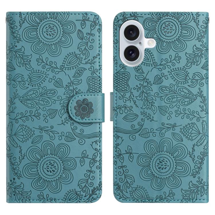 Floral Embossed Pattern Leather Phone Case, For iPhone 18 Pro / 17 Pro, For iPhone 18 Pro Max / 17 Pro Max, For iPhone 17e / 16e, For iPhone 17, For iPhone Air, For iPhone 16 Pro Max, For iPhone 16 Pro, For iPhone 16 Plus, For iPhone 16                ...