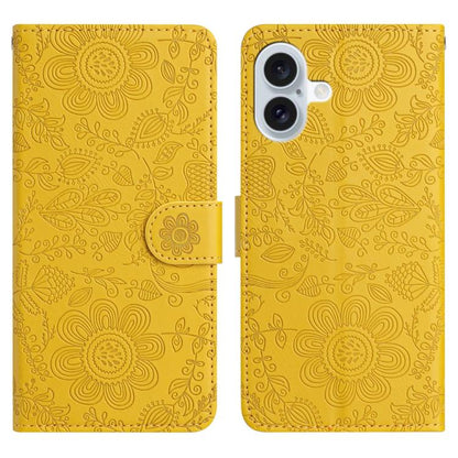 Floral Embossed Pattern Leather Phone Case