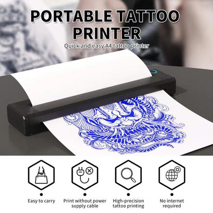 A41 203DPI Portable Tattoo Printer Office Study Bluetooth HD Thermal Printer, A41