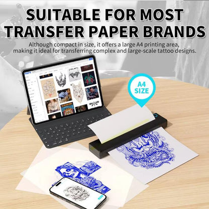 A41 203DPI Portable Tattoo Printer Office Study Bluetooth HD Thermal Printer, A41