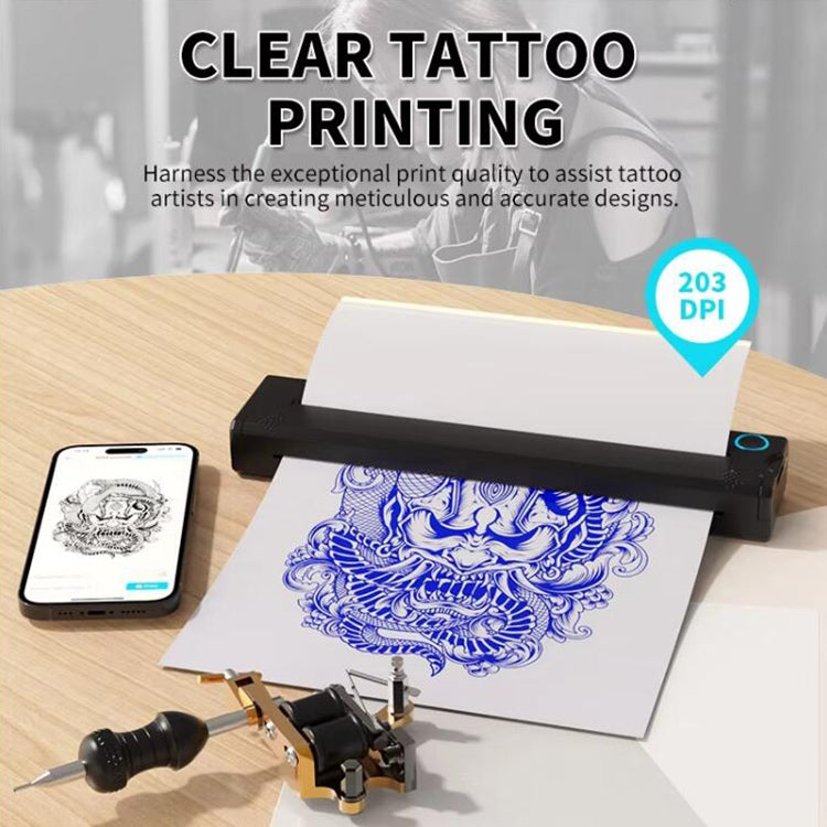 A41 203DPI Portable Tattoo Printer Office Study Bluetooth HD Thermal Printer, A41