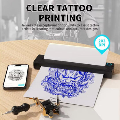 A41 203DPI Portable Tattoo Printer Office Study Bluetooth HD Thermal Printer, A41