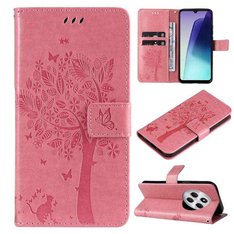 Tree & Cat Embossed Pattern Flip Leather Phone Case, For Redmi A5 4G 173.3mm, For Redmi Note 14S 4G / Note 13 Pro 4G, For Redmi K80 / K80 Pro, For Redmi Note 14 4G Global 163.25mm, For Redmi Note 14 5G, For Redmi Note 14 Pro / 14 Pro+ 5G               ...