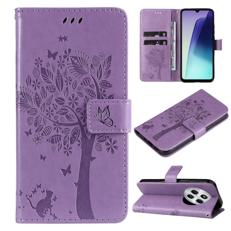 Tree & Cat Embossed Pattern Flip Leather Phone Case, For Redmi A5 4G 173.3mm, For Redmi Note 14S 4G / Note 13 Pro 4G, For Redmi K80 / K80 Pro, For Redmi Note 14 4G Global 163.25mm, For Redmi Note 14 5G, For Redmi Note 14 Pro / 14 Pro+ 5G               ...