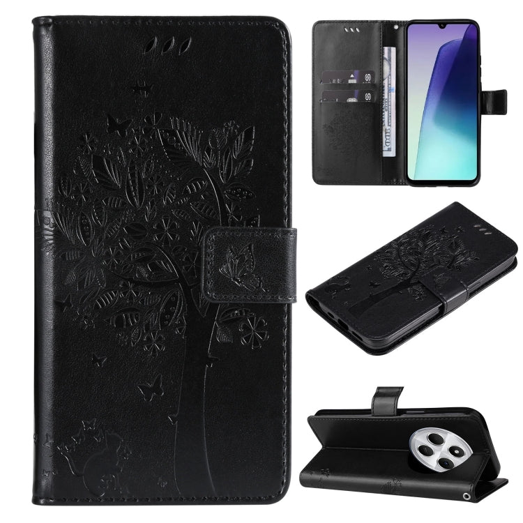 Tree & Cat Embossed Pattern Flip Leather Phone Case, For Redmi A5 4G 173.3mm, For Redmi Note 14S 4G / Note 13 Pro 4G, For Redmi K80 / K80 Pro, For Redmi Note 14 4G Global 163.25mm, For Redmi Note 14 5G, For Redmi Note 14 Pro / 14 Pro+ 5G               ...
