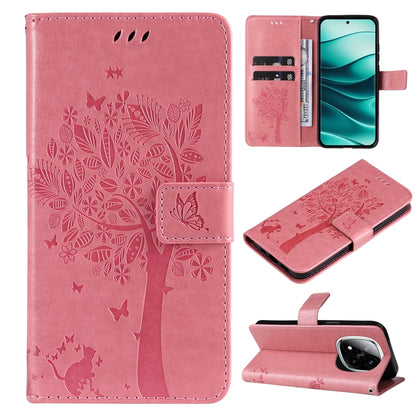 Tree & Cat Embossed Pattern Flip Leather Phone Case, For Redmi A5 4G 173.3mm, For Redmi Note 14S 4G / Note 13 Pro 4G, For Redmi K80 / K80 Pro, For Redmi Note 14 4G Global 163.25mm, For Redmi Note 14 5G, For Redmi Note 14 Pro / 14 Pro+ 5G               ...