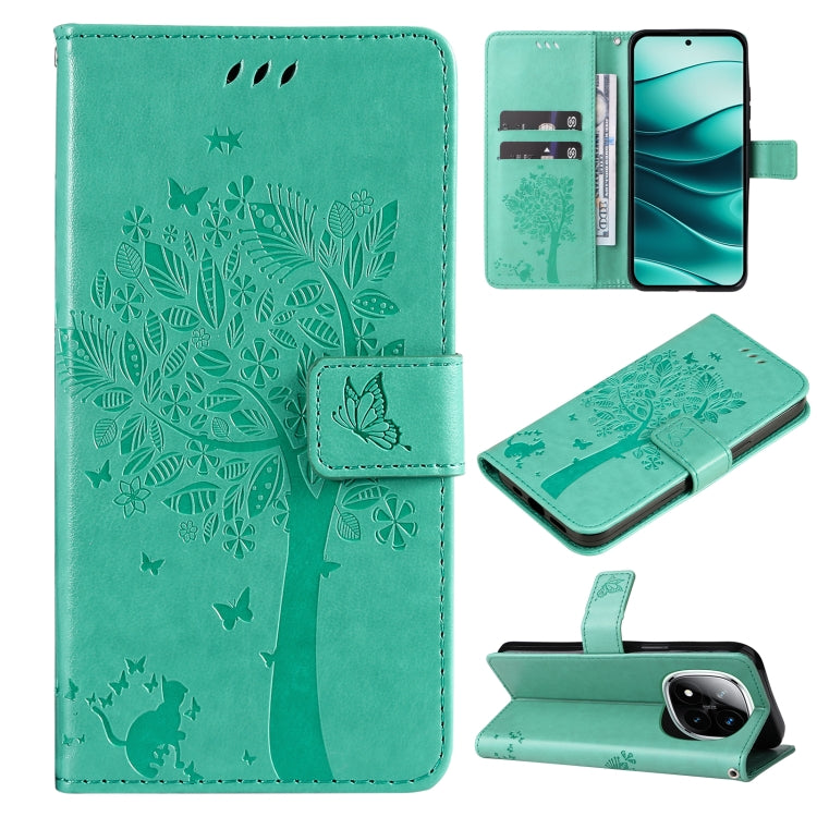 Tree & Cat Embossed Pattern Flip Leather Phone Case, For Redmi A5 4G 173.3mm, For Redmi Note 14S 4G / Note 13 Pro 4G, For Redmi K80 / K80 Pro, For Redmi Note 14 4G Global 163.25mm, For Redmi Note 14 5G, For Redmi Note 14 Pro / 14 Pro+ 5G               ...