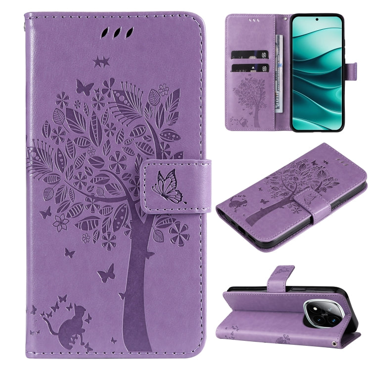 Tree & Cat Embossed Pattern Flip Leather Phone Case, For Redmi A5 4G 173.3mm, For Redmi Note 14S 4G / Note 13 Pro 4G, For Redmi K80 / K80 Pro, For Redmi Note 14 4G Global 163.25mm, For Redmi Note 14 5G, For Redmi Note 14 Pro / 14 Pro+ 5G               ...