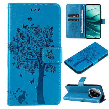 Tree & Cat Embossed Pattern Flip Leather Phone Case, For Redmi A5 4G 173.3mm, For Redmi Note 14S 4G / Note 13 Pro 4G, For Redmi K80 / K80 Pro, For Redmi Note 14 4G Global 163.25mm, For Redmi Note 14 5G, For Redmi Note 14 Pro / 14 Pro+ 5G               ...
