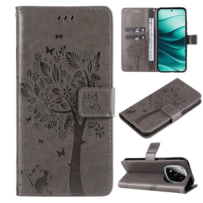 Tree & Cat Embossed Pattern Flip Leather Phone Case, For Redmi A5 4G 173.3mm, For Redmi Note 14S 4G / Note 13 Pro 4G, For Redmi K80 / K80 Pro, For Redmi Note 14 4G Global 163.25mm, For Redmi Note 14 5G, For Redmi Note 14 Pro / 14 Pro+ 5G               ...