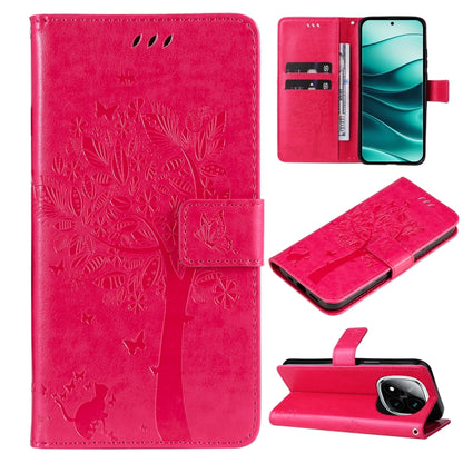 Tree & Cat Embossed Pattern Flip Leather Phone Case, For Redmi A5 4G 173.3mm, For Redmi Note 14S 4G / Note 13 Pro 4G, For Redmi K80 / K80 Pro, For Redmi Note 14 4G Global 163.25mm, For Redmi Note 14 5G, For Redmi Note 14 Pro / 14 Pro+ 5G               ...